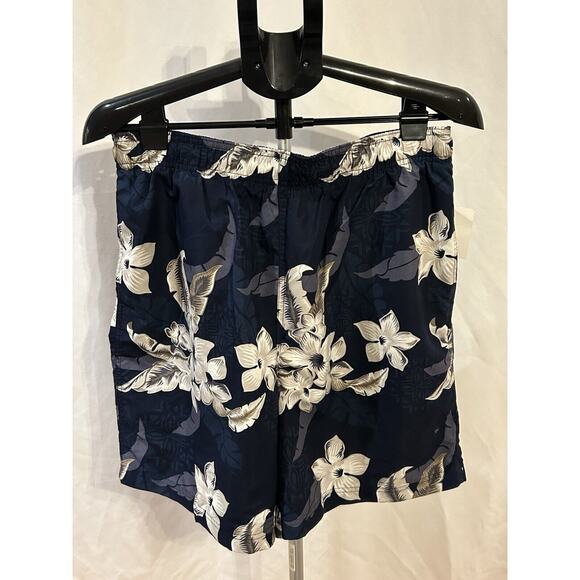 NWT Croft & Barrow Navy Blue Hawaiian Swim Trunks Men's size M - Picture 1 of 4